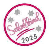 Stickdatei - Schulkind-Buttons "2025" in 3 Versionen