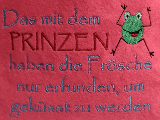 Stickdatei - Das mit dem Prinzen haben die Frösche nur erfunden... - Sewando