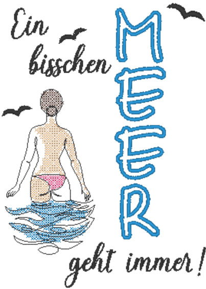 Stickdatei - Ein bisschen MEER geht immer (2 Größen) - Sewando