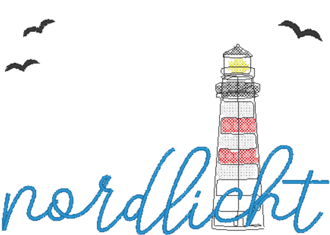Stickdatei - Nordlicht mit Leuchtturm (in 2 Größen) - Sewando