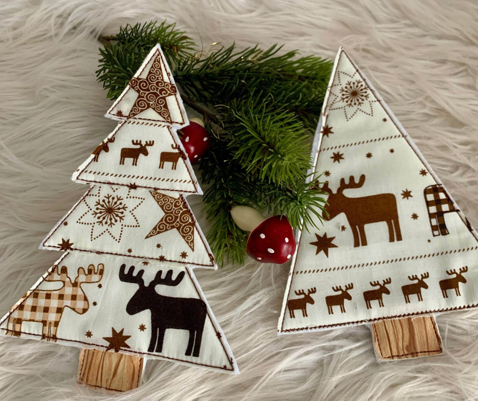 Stickdateien, Doodle, Skribble, Applikationsdateien für die Stickmaschine. Weihnachtsmotive, Tannenbaum, Rentier, Wichtel