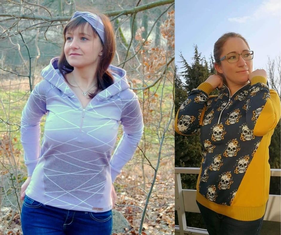 Damen Schnittmuster für herbstliche Hoodies in verschiedenen Stilen und Größen – selbstgenähte Modeideen als PDF-Download bei Sewando.
