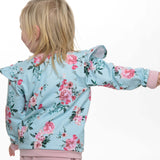 Schnittmuster Baby Sweatshirt mit Blumendesign für Kinder, Rückansicht, schönes 2-in-1 Modell.