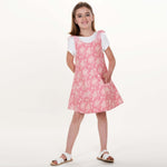 Schnittmuster Mädchenkleid STEFFI Gr. 74 - 152, Sommer Babykleid für Mädchen in rosa mit Blumenmuster.