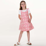 Schnittmuster Mädchenkleid STEFFI Gr. 74 - 152, Sommer Babykleid für Mädchen in rosa mit Blumenmuster.