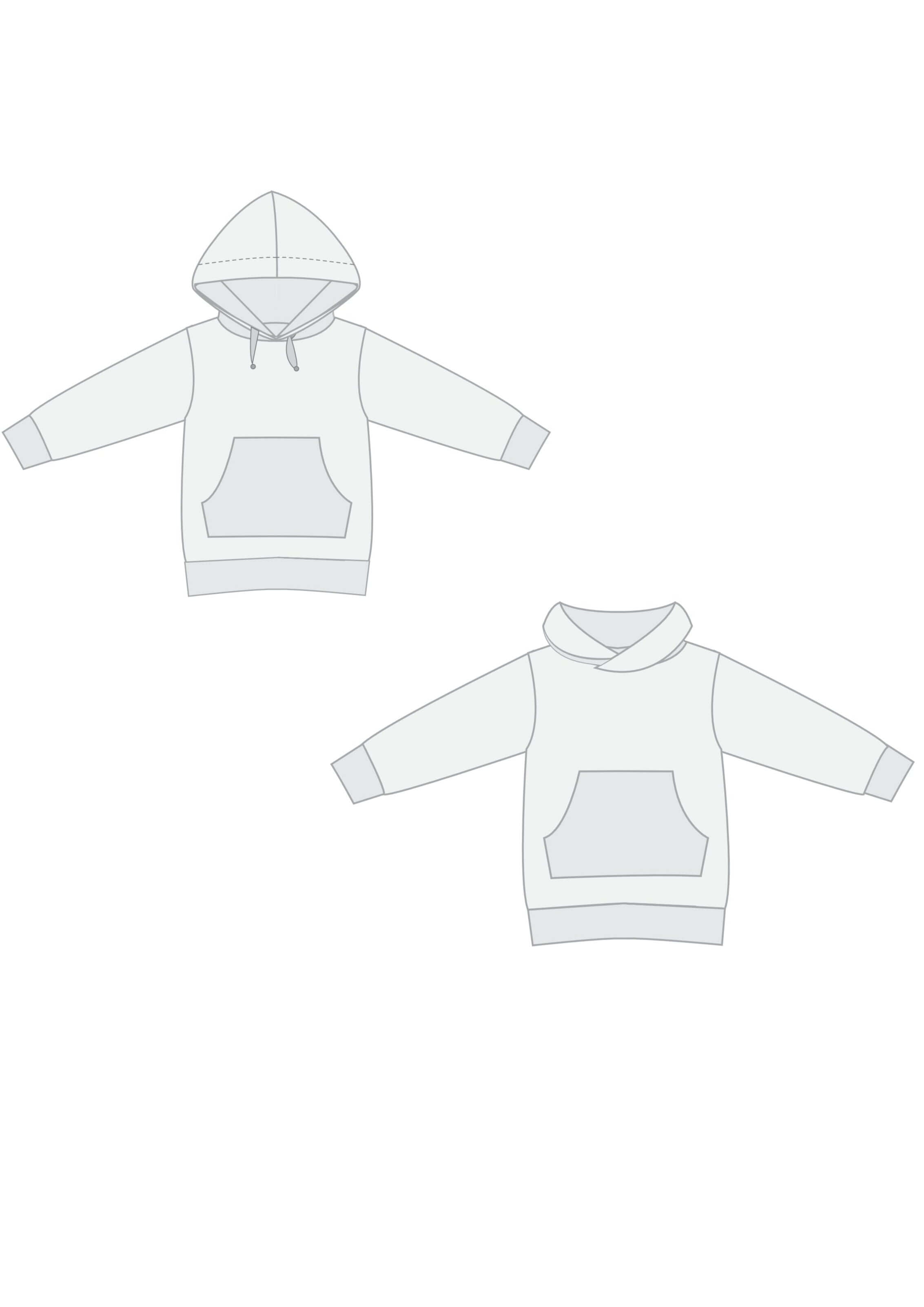 Schnittmuster Hoodie und Leggings ARWEN - zwei Hoodie-Designs in verschiedenen Stilen für Mädchen