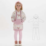 Schnittmuster Hoodie und Leggings ARWEN für Mädchen, inklusive PDF-Schnittmuster und Nähanleitung