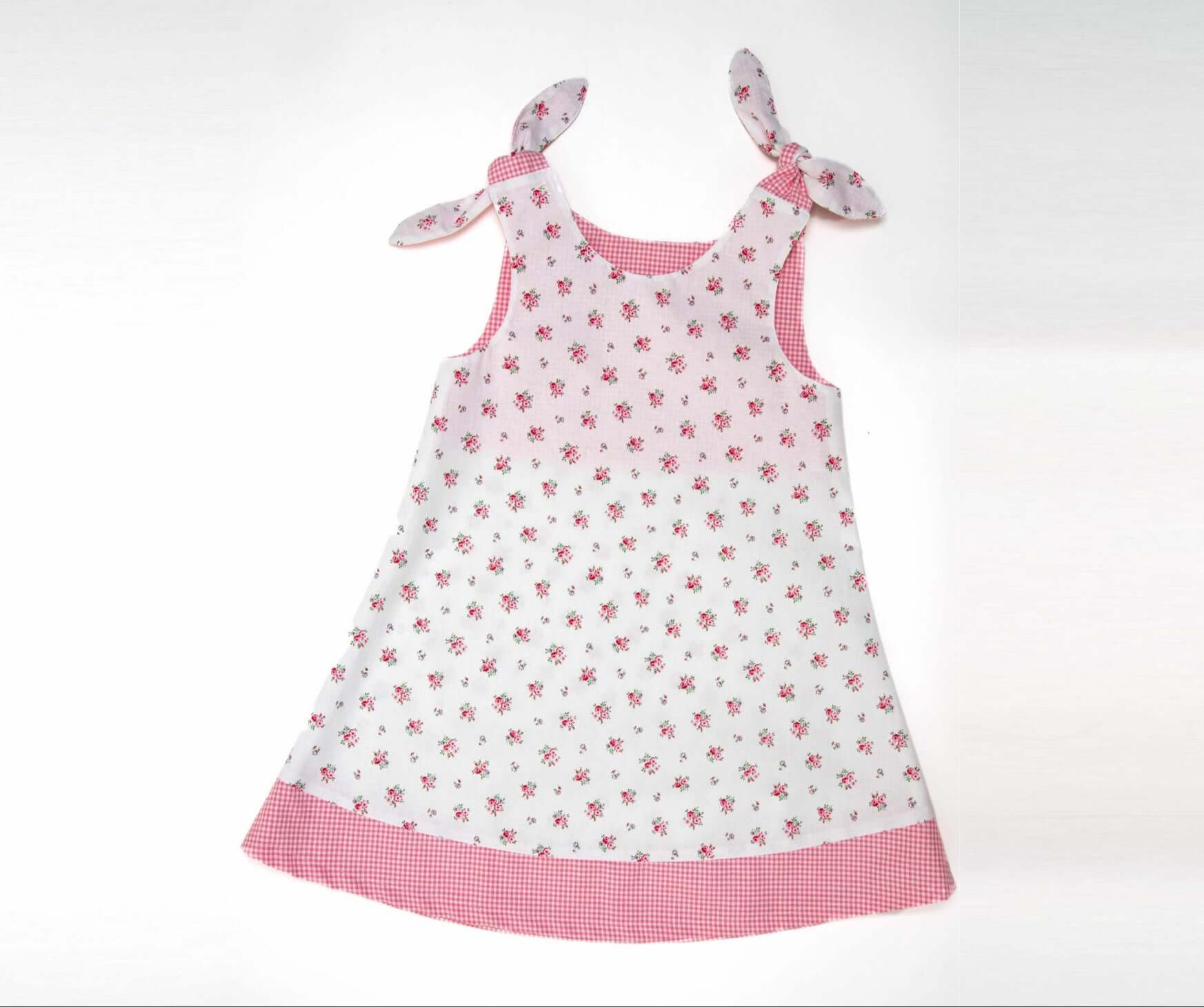 Schnittmuster Schürzenkleid JULE PDF 3-in-1, florales Pinafore-Kleid mit Schleifen, digitaler Schnitt, Größen 74/80–146/152.