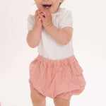 Schnittmuster Baby Twinset Babykleid Hängerchen und Pumphose, süßes Outfit für das Baby, fröhliches Kind in Pumphose.
