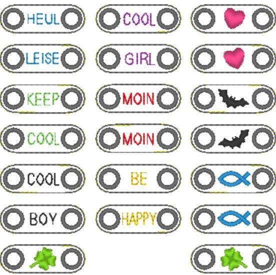 Stickdatei Lace Tags für Schnürschuhe - Sewando