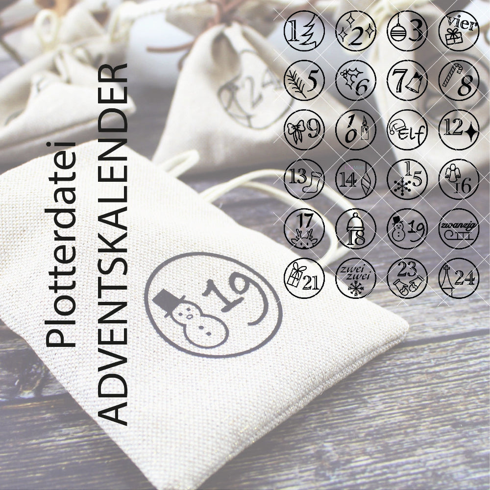 adventskalender, zahlen, weihnachten, plotterdatei, plotten, sewando