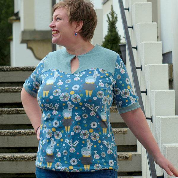 Shirt Mit Herzausschnitt & Manschetten | Schnittmuster+ Anleitung | Gr. 32-58 | Anfänger - Sewando