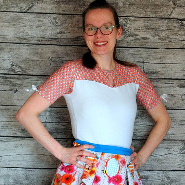 Shirt Mit Herzausschnitt & Manschetten | Schnittmuster+ Anleitung | Gr. 32-58 | Anfänger - Sewando