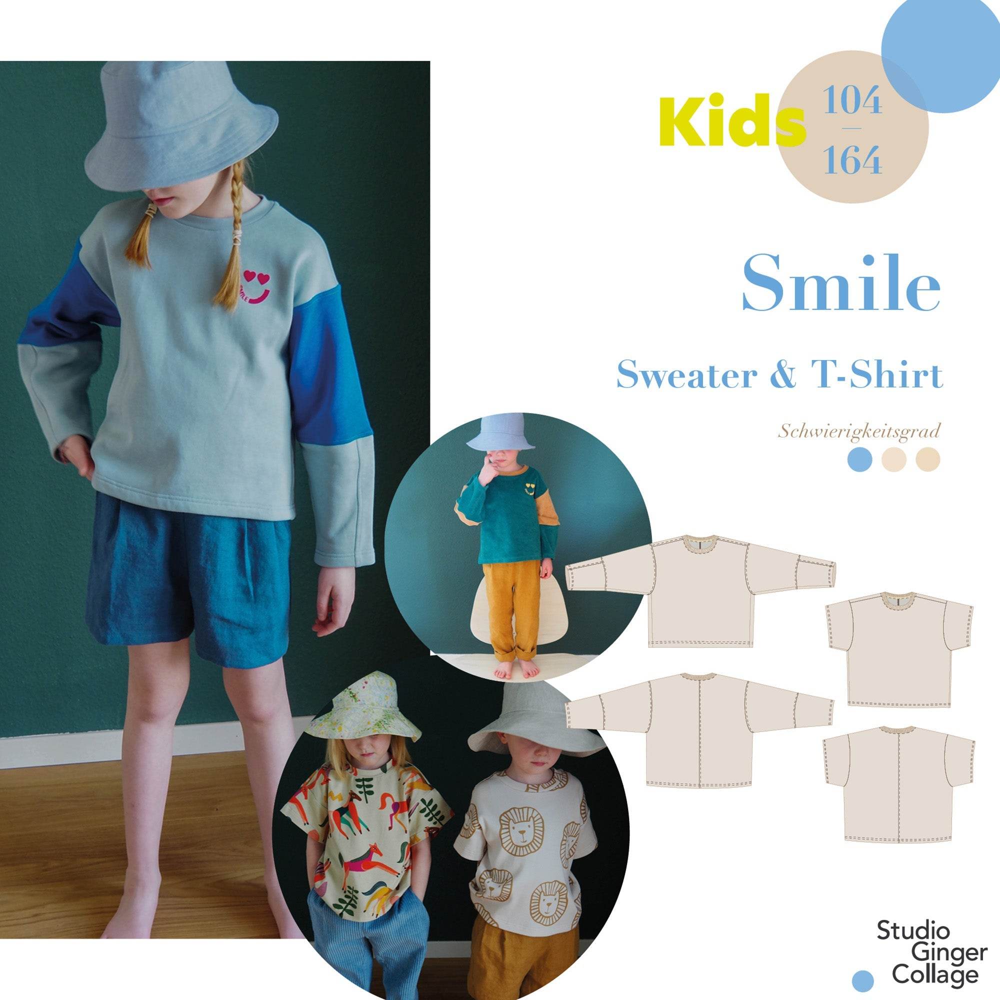 Smile Kids Sweater & T-Shirt 104 - 164 Schnittmuster und Anleitung - Sewando
