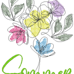 Stickdatei - 4 Jahreszeiten - Blumen Single Line - Sewando