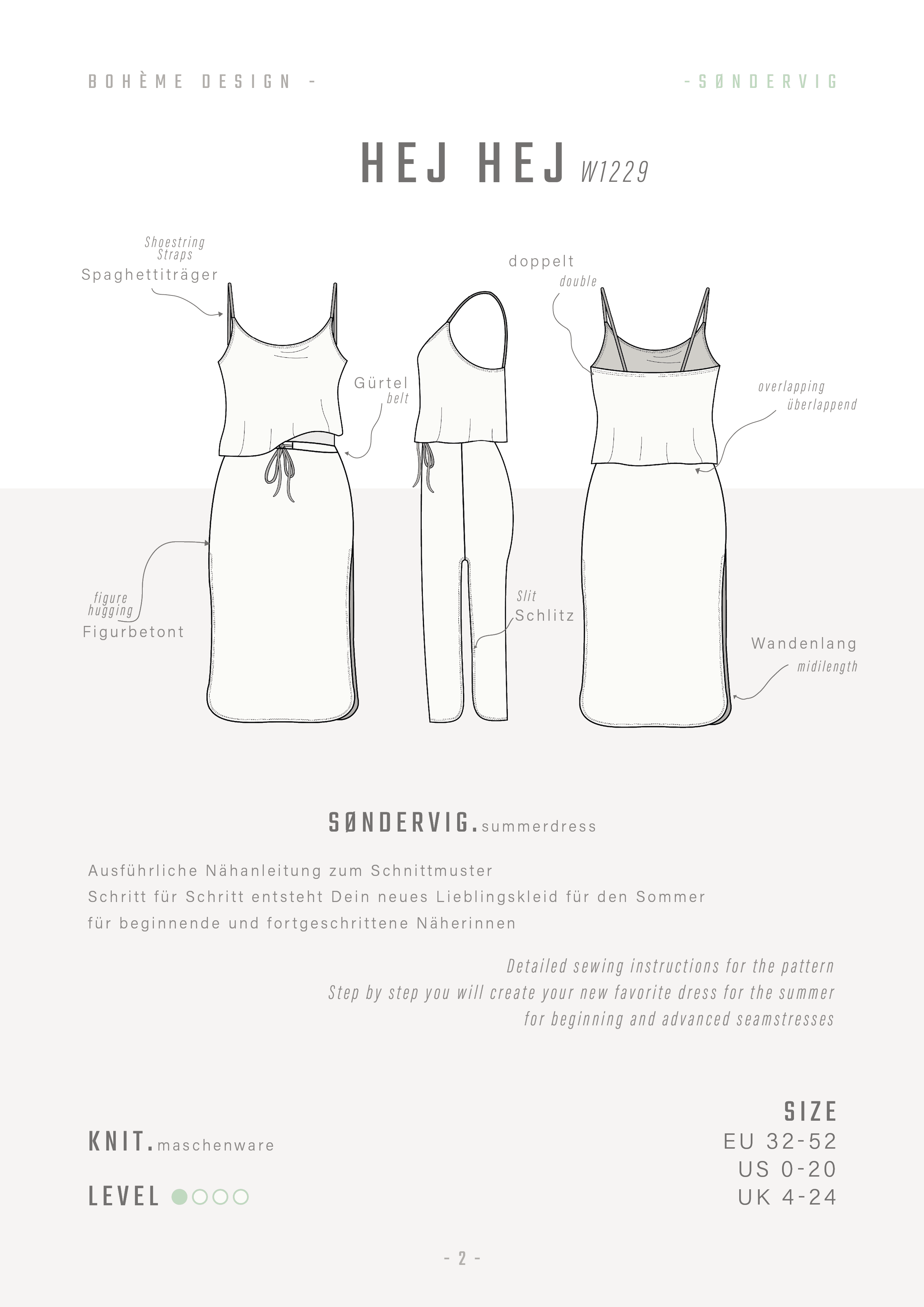 SØNDERVIG.sommerkleid | Damen | 32-52 | Schnitt : - Sewando