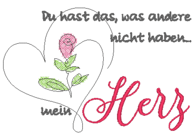 Stickdatei - Du hast mein Herz... - Sewando