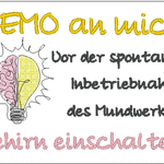 Stickdatei Spruch - Gehirn einschalten - Sewando