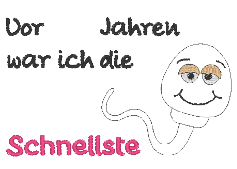 Stickdatei - Spermium (in 3 Versionen) personalisierbar - Sewando