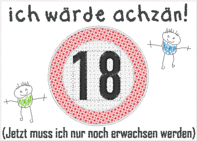 Stickdatei - Verkehrsschilder-Sprüche zum Geburtstag - Sewando