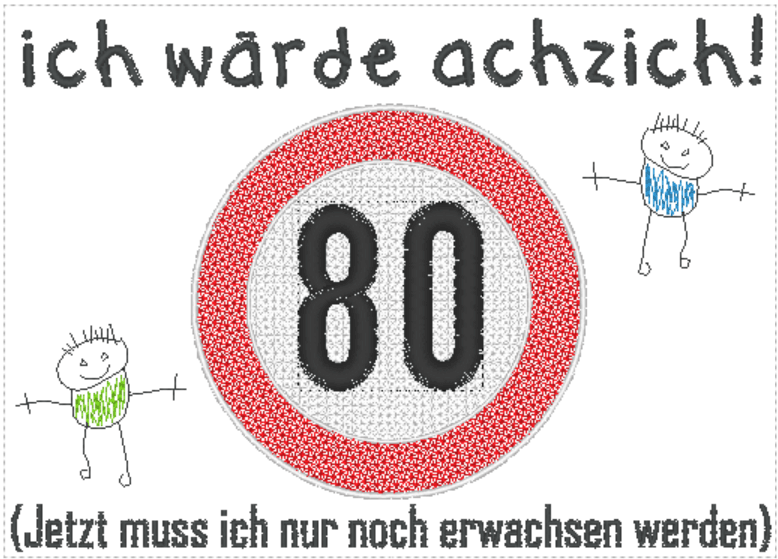 Stickdatei - Verkehrsschilder-Sprüche zum Geburtstag - Sewando