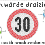 Stickdatei - Verkehrsschilder-Sprüche zum Geburtstag - Sewando