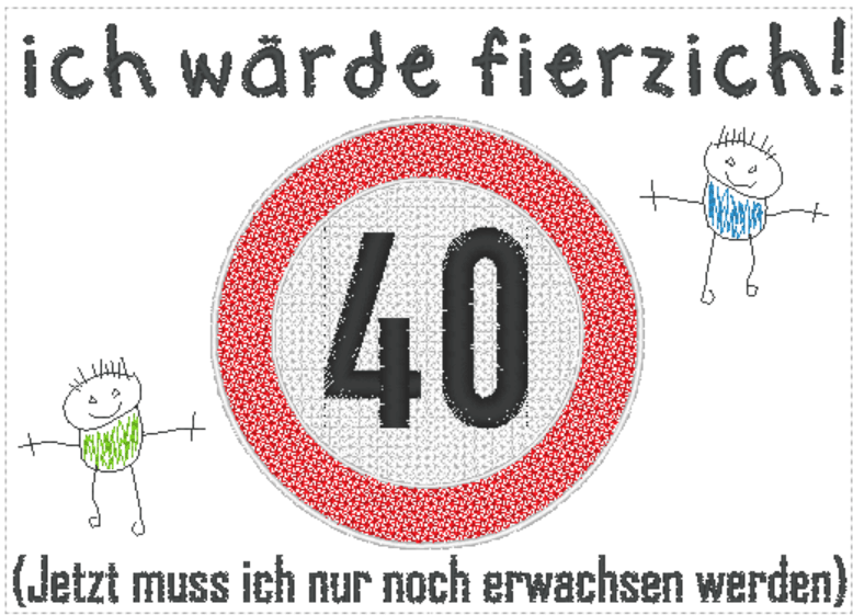 Stickdatei - Verkehrsschilder-Sprüche zum Geburtstag - Sewando