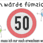 Stickdatei - Verkehrsschilder-Sprüche zum Geburtstag - Sewando