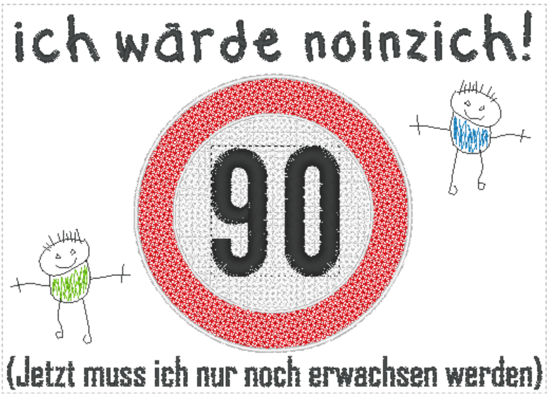 Stickdatei - Verkehrsschilder-Sprüche zum Geburtstag - Sewando