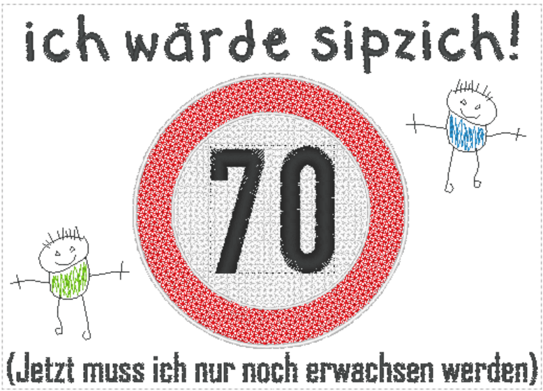 Stickdatei - Verkehrsschilder-Sprüche zum Geburtstag - Sewando