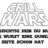 Stickdatei - GRILL WARS (Doodle-Applikation & Vollstick) - Sewando