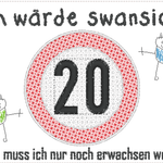 Stickdatei - Verkehrsschilder-Sprüche zum Geburtstag - Sewando
