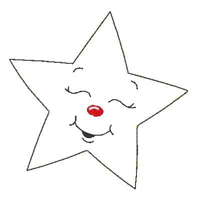 Stickdatei - 6 Sterne mit Gesicht (ITH und Doodle) - Sewando
