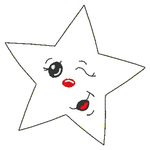 Stickdatei - 6 Sterne mit Gesicht (ITH und Doodle) - Sewando