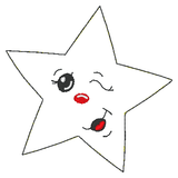 Stickdatei - 6 Sterne mit Gesicht (ITH und Doodle) - Sewando