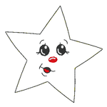 Stickdatei - 6 Sterne mit Gesicht (ITH und Doodle) - Sewando