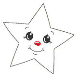 Stickdatei - 6 Sterne mit Gesicht (ITH und Doodle) - Sewando