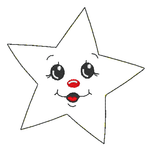 Stickdatei - 6 Sterne mit Gesicht (ITH und Doodle) - Sewando