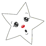 Stickdatei - 6 Sterne mit Gesicht (ITH und Doodle) - Sewando