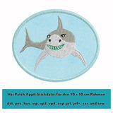Stickdatei "Hai Patch Nr. 2" für den 10x10 cm Rahmen