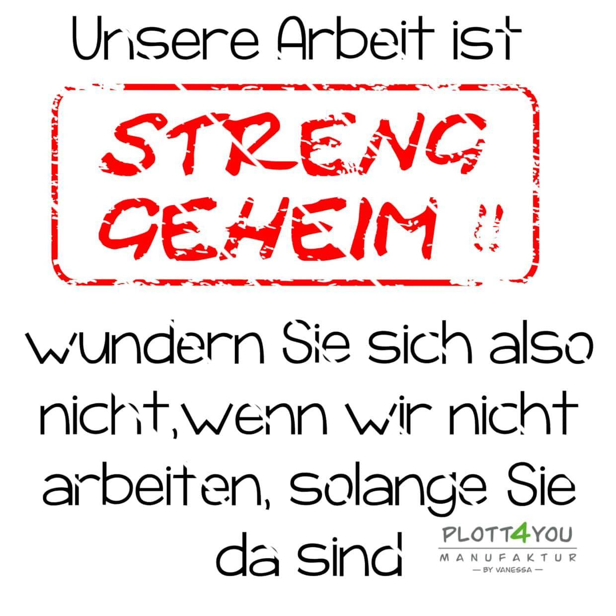 Streng geheim! | SVG, DXF, PNG Plotterdatei, Laserdatei - Sewando