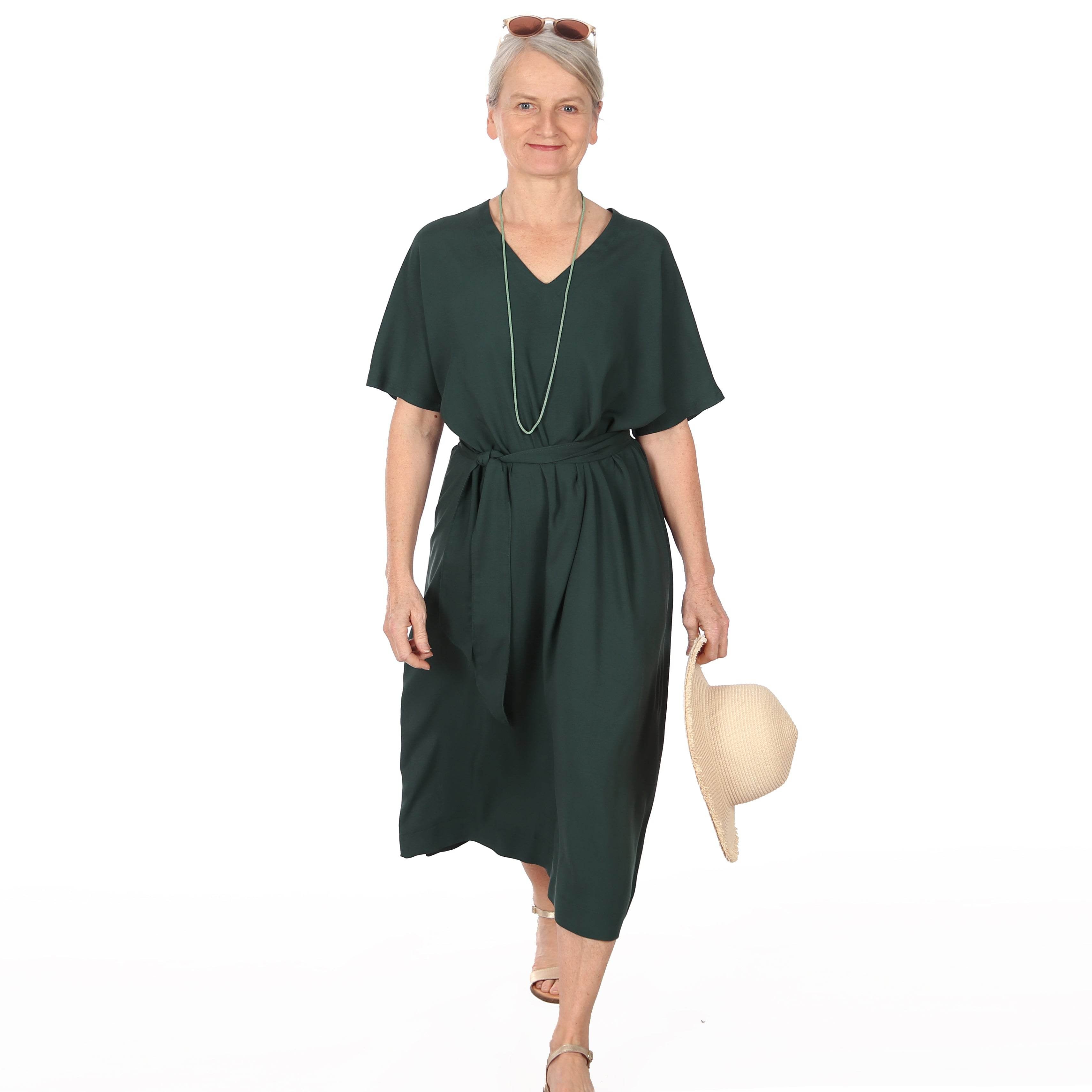 Kleid mit V-Ausschnitt FRAU IVA | Schnittmuster Gr. XS-XXL : - Sewando
