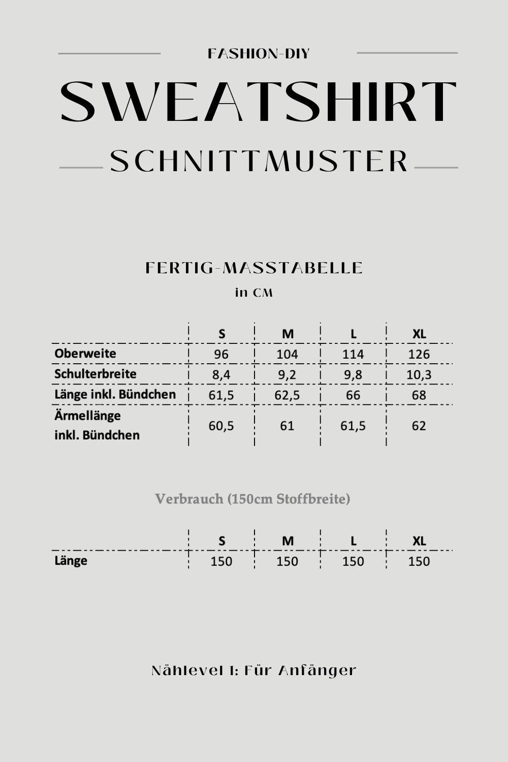E-Book und Schnittmuster | Sweatshirt S-XL - Sewando