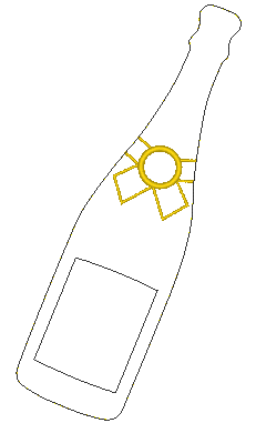 Stickdatei - Sektflasche (in 2 Größen) - Sewando