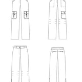 Schnittmuster CORINNA- Cargohose, Regenhose mit den typischen Taschen Gr. 34-54 - Sewando
