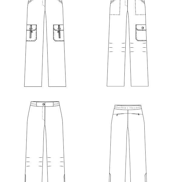 Schnittmuster CORINNA- Cargohose, Regenhose mit den typischen Taschen Gr. 34-54 - Sewando