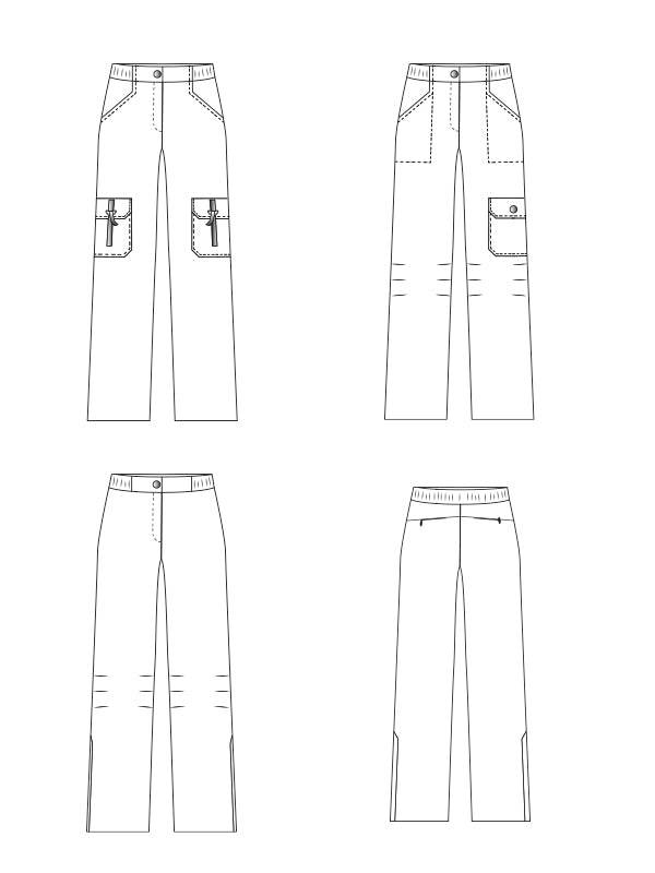 Schnittmuster CORINNA- Cargohose, Regenhose mit den typischen Taschen Gr. 34-54 - Sewando