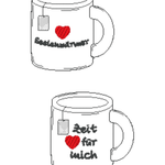 Stickdatei - Teetassen-Set (Füllobjekt) - Sewando