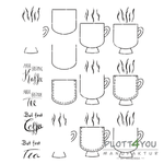 Brusttasche Kaffee oder Tee |SVG, DXF, PNG Plotterdatei, Laserdatei - Sewando