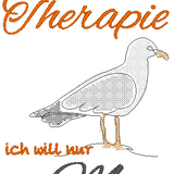 Stickdatei  "Ich brauche keine Therapie, ich will nur ans MEER"